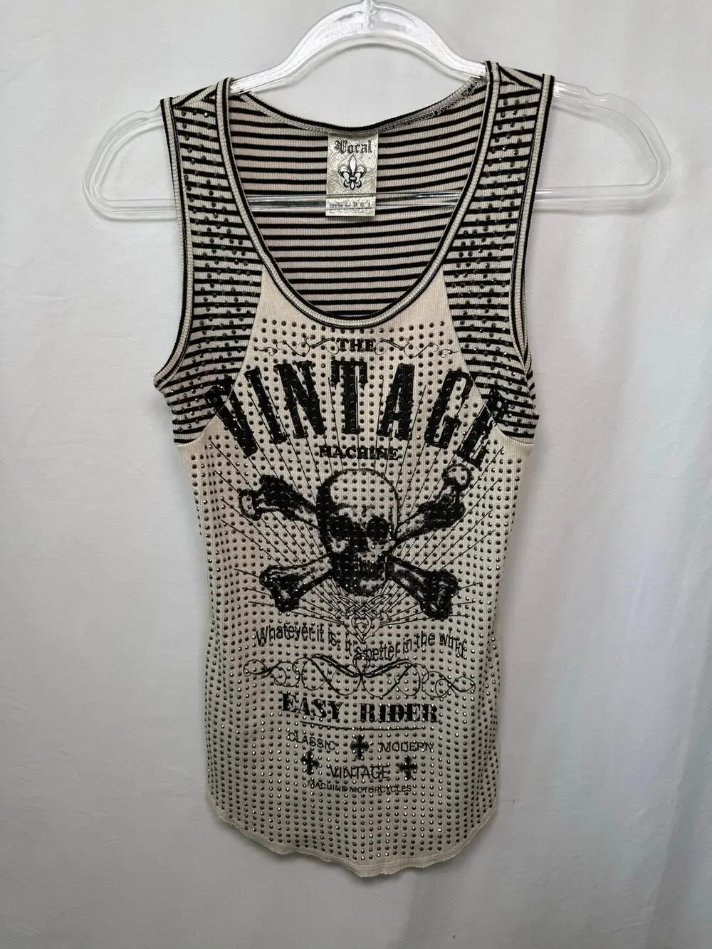 Vocal Brand Ribbed Knit Vintage Machine Tank, Size Small - Made in USA